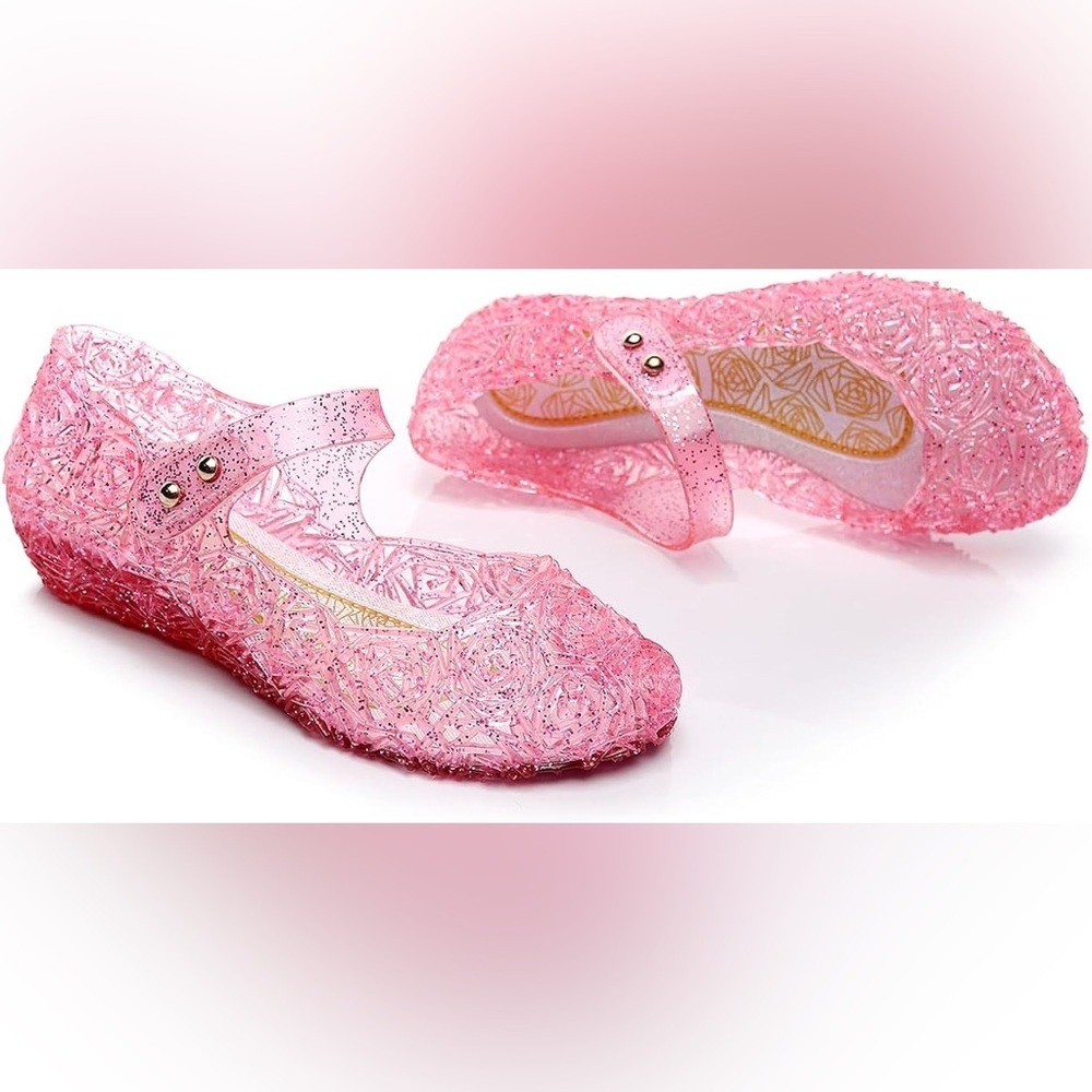 Princess Costumes Jelly Flats Cosplay Shoes Sandals For Little Girls - Picture 3 of 14